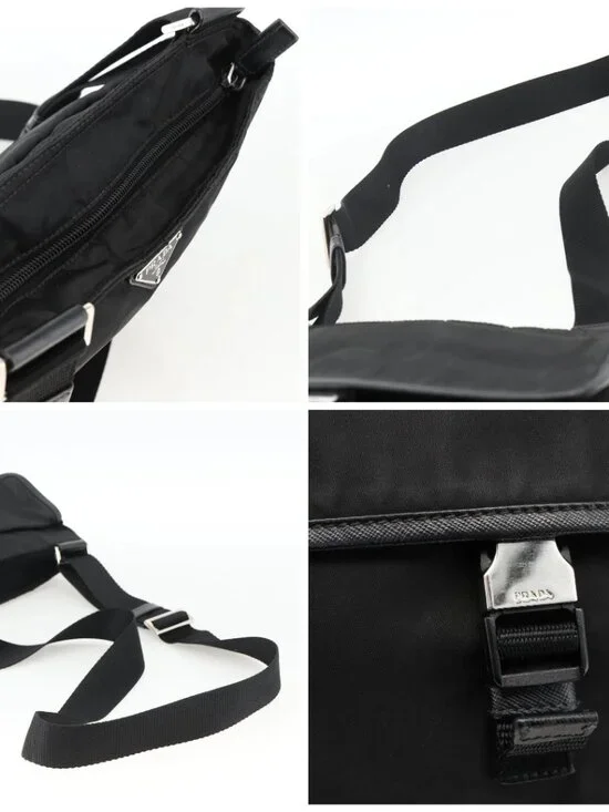 PRADA Shoulder Bag Nylon Black Silver Auth bs32792 - Picture 16 of 16
